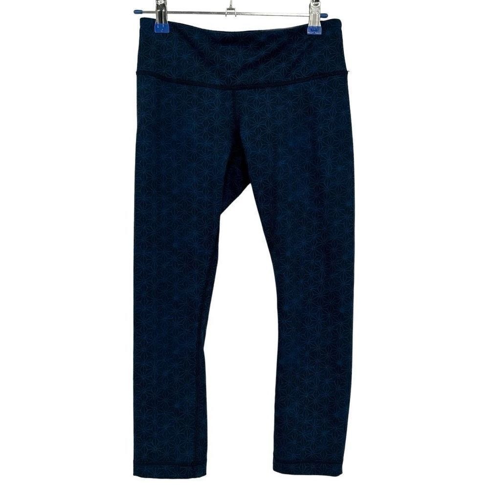 Lululemon Wunder‎ Under Scatter Starburst Blue Crop Leggings Size 4